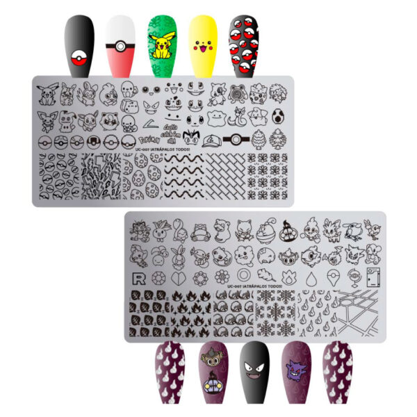 UC-007 ¡Atrápalos todos! - Placa metálica doble - Uñas Coquetas