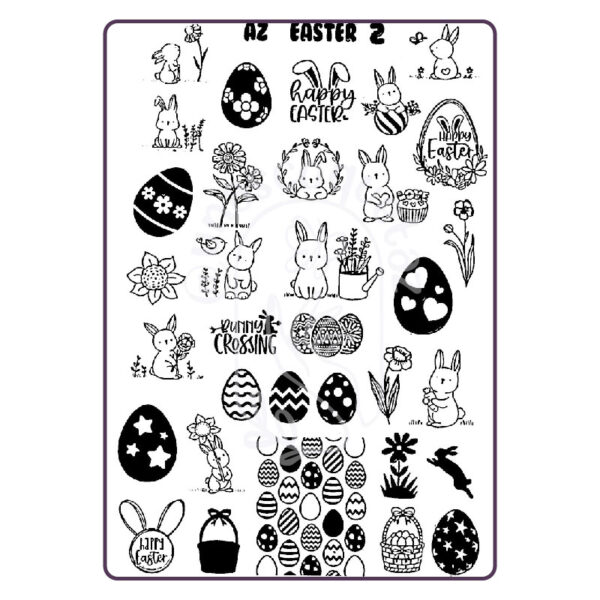 AZ Easter 2 - Placa metálica - Mundo de Uñas