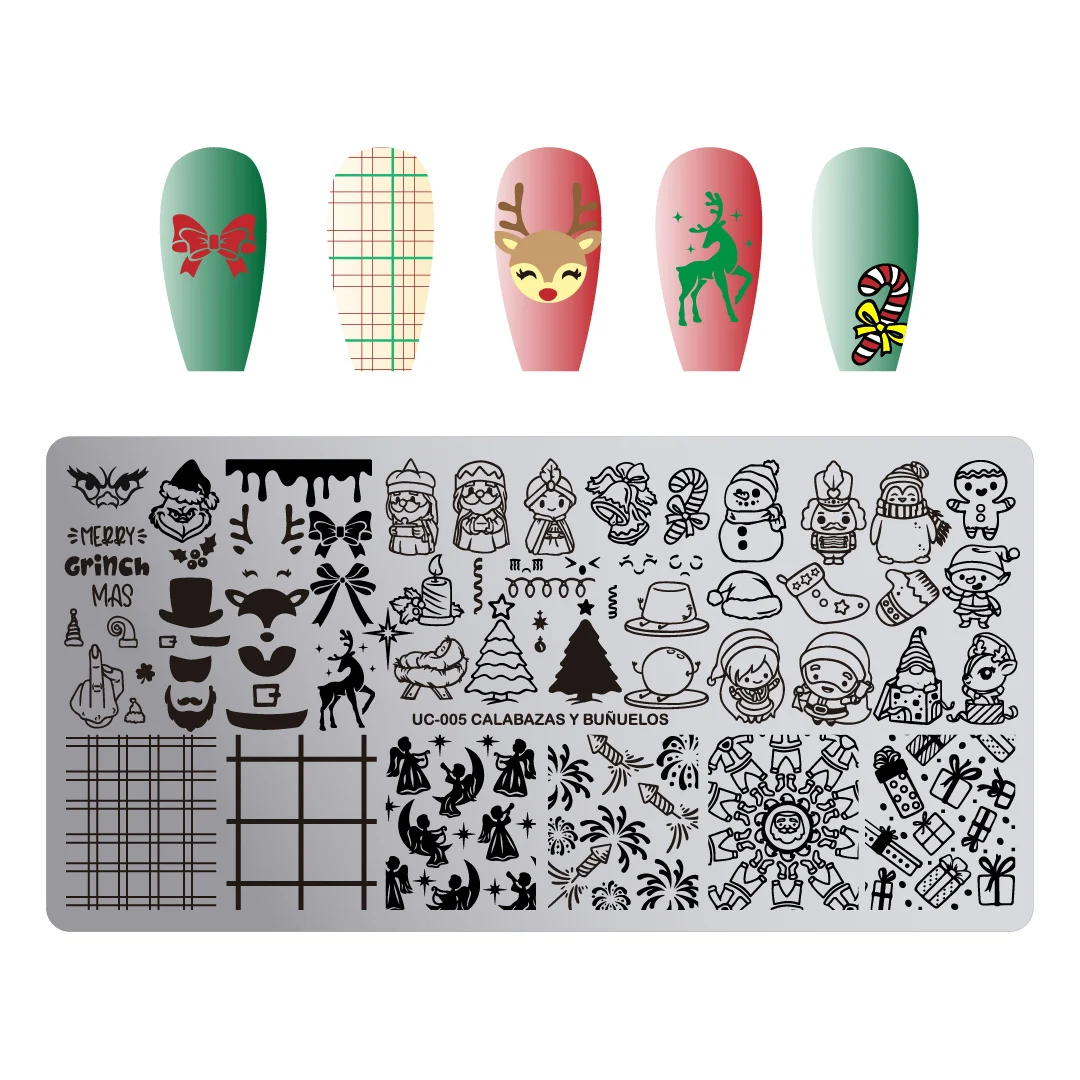UC-005 Calabazas y buñuelos - Placa metálica doble - Uñas Coquetas - Imagen 3