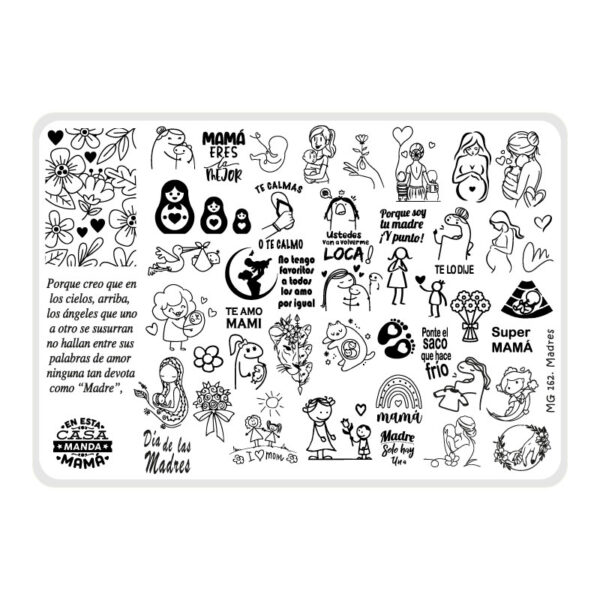 Madres - Placa acrílica - Nail Art Magenta