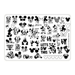 Mickey - Minnie - Placa acrílica - Nail Art Magenta