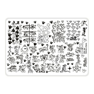 Pantera rosa - Placa acrílica - Nail Art Magenta