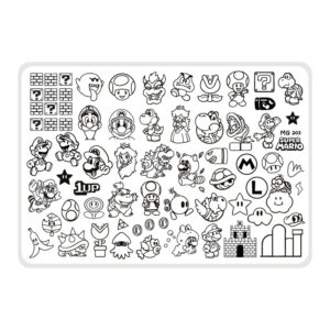 Super Mario - Placa acrílica - Nail Art Magenta