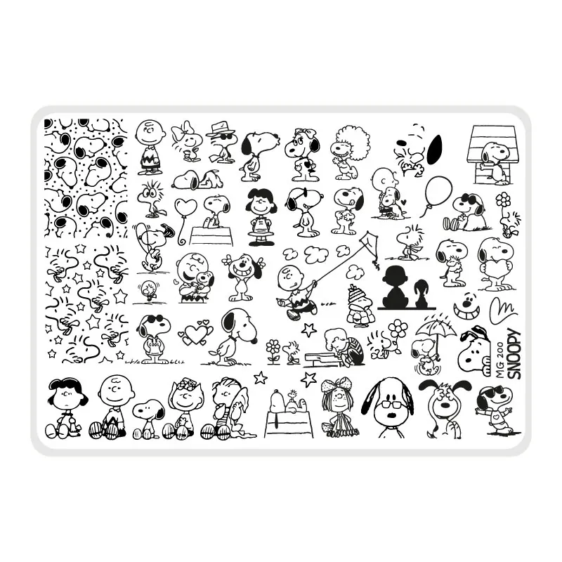 Snoopy - Placa acrílica - Nail Art Magenta