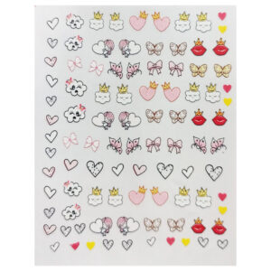 Sticker Referencia 010 Corazones y nubes