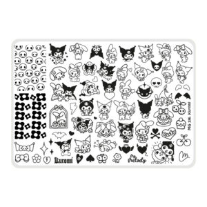 Kuromi - Placa acrílica - Nail Art Magenta