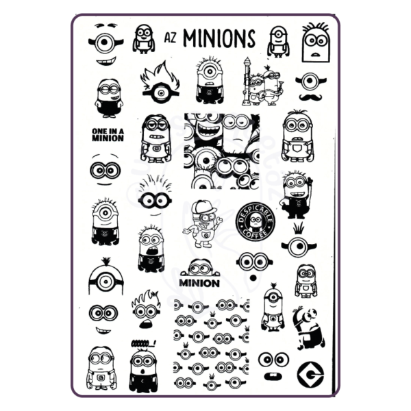 AZ Minions - Placa metálica - Mundo de Uñas