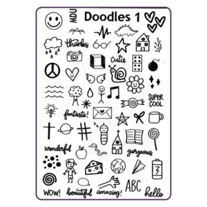 Doodles 1 MDU - Placa metálica - Mundo de Uñas