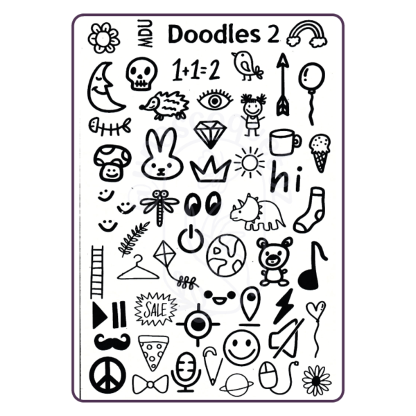 Doodles 2 MDU - Placa metálica - Mundo de Uñas