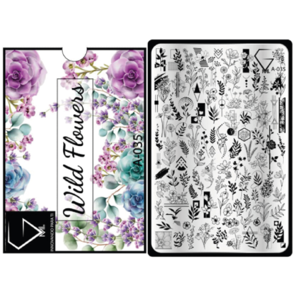 A-035 Wild flowers - Placa metálica - GMI - Imagen 2