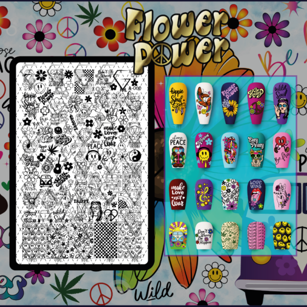 A-060 Flower power - Placa metálica - GMI - Imagen 2
