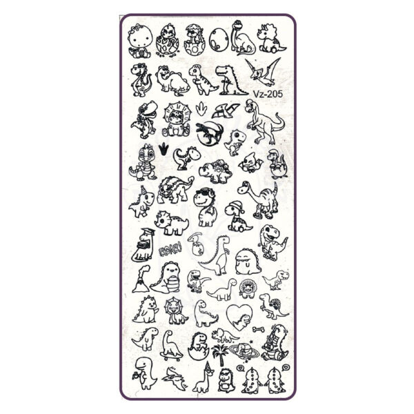 VZ 205 Dinos - Placa metálica - Mundo de Uñas