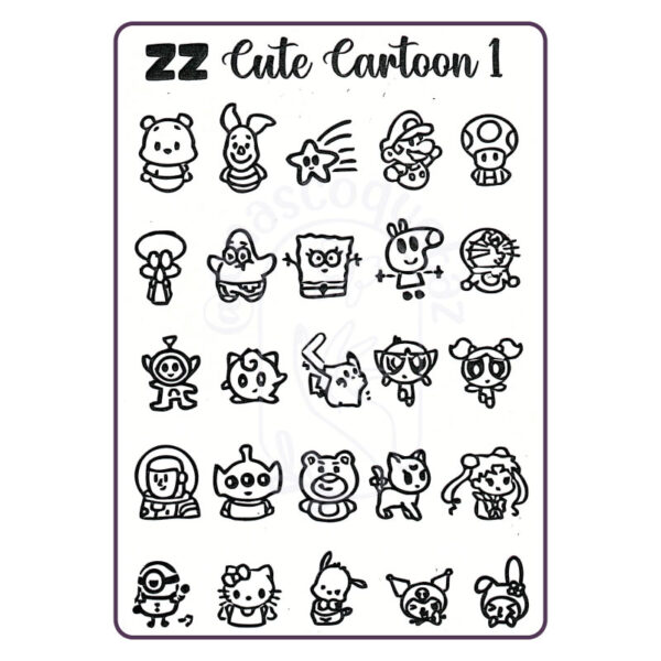 ZZ Cute cartoon 1 - Placa metálica - Mundo de Uñas