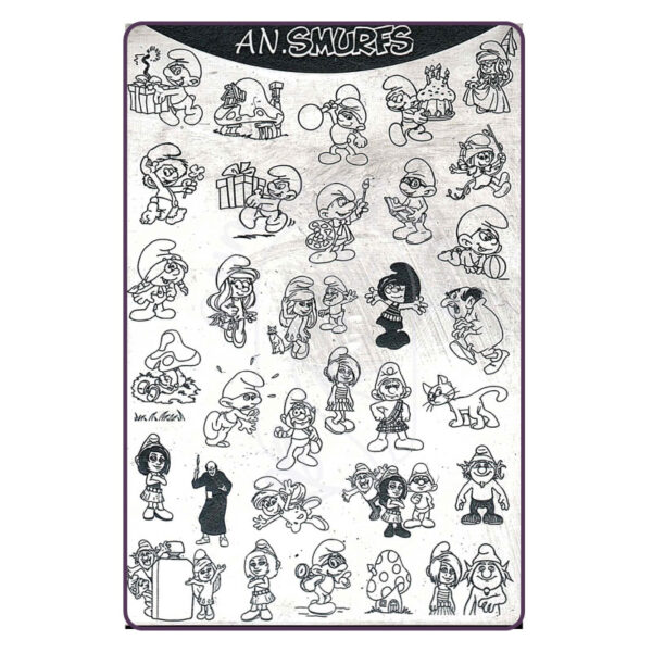AN Smurfs - Placa metálica - Mundo de Uñas