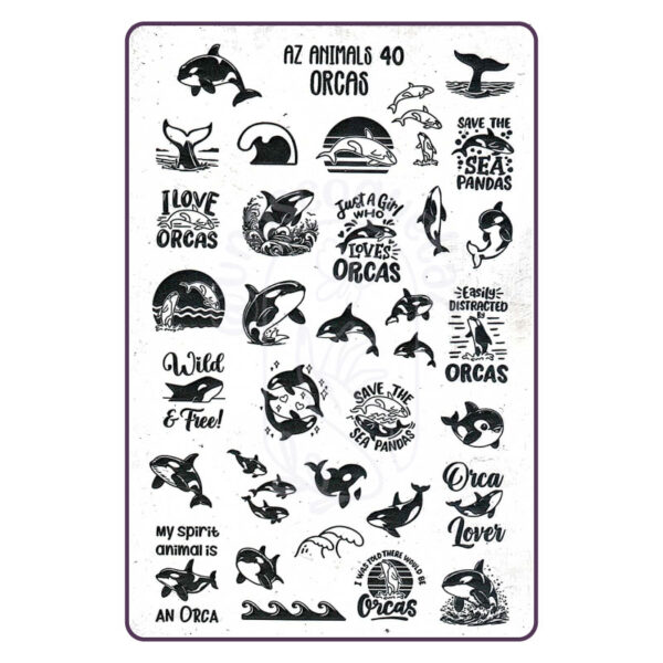 AZ Animals 40 Orcas - Placa metálica - Mundo de Uñas