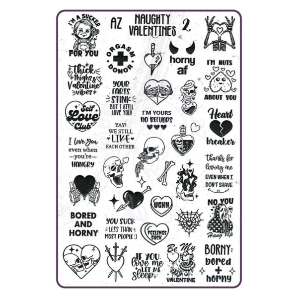 AZ Naughty valentines 2 - Placa metálica - Mundo de Uñas
