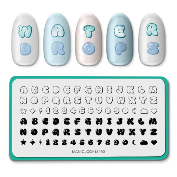 M490 Bubble Font - Placa metálica - Maniology