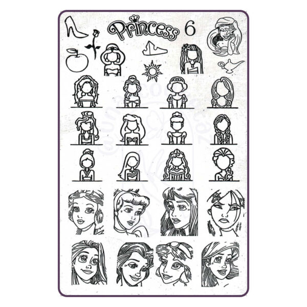 Princess 6 - Placa metálica - Mundo de Uñas