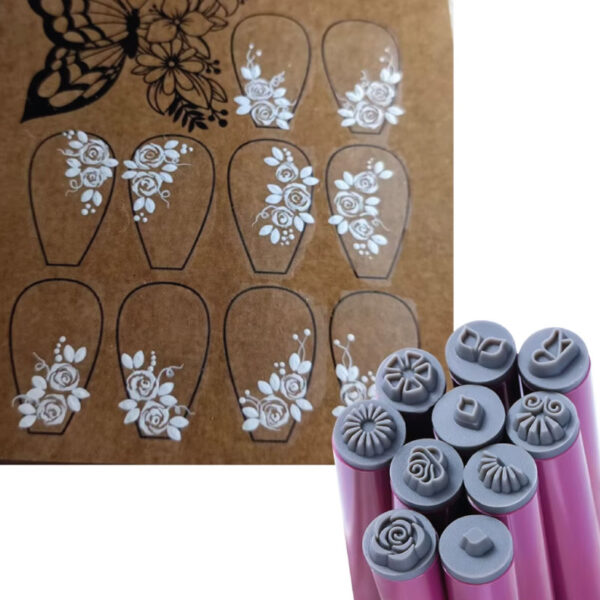 Sellos variados - Set de stamp pen para uñas - Imagen 4