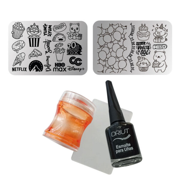 Kit de estampar con mini placa - 007 Días Glotones