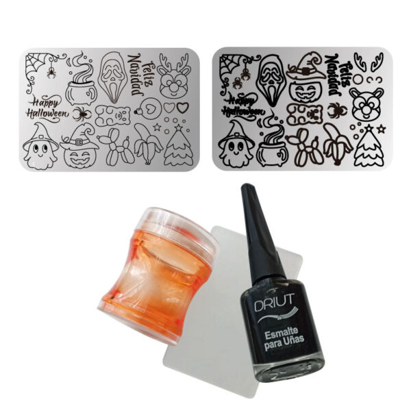 Kit de estampar con mini placa - 014 Fiesta Neón