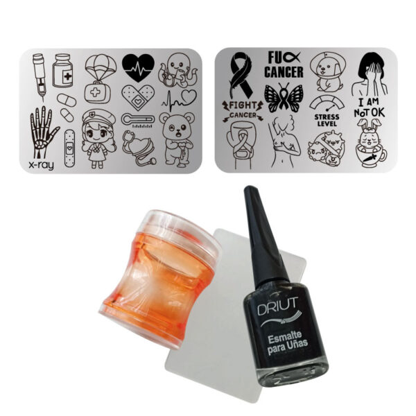 Kit de estampar con mini placa - 004 Sanadora