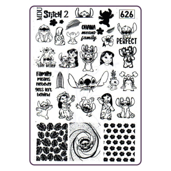 Stitch 2 MDU - Placa metálica - Mundo de Uñas