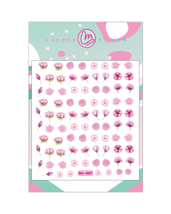 Sticker 087 Flores y rosas rosadas