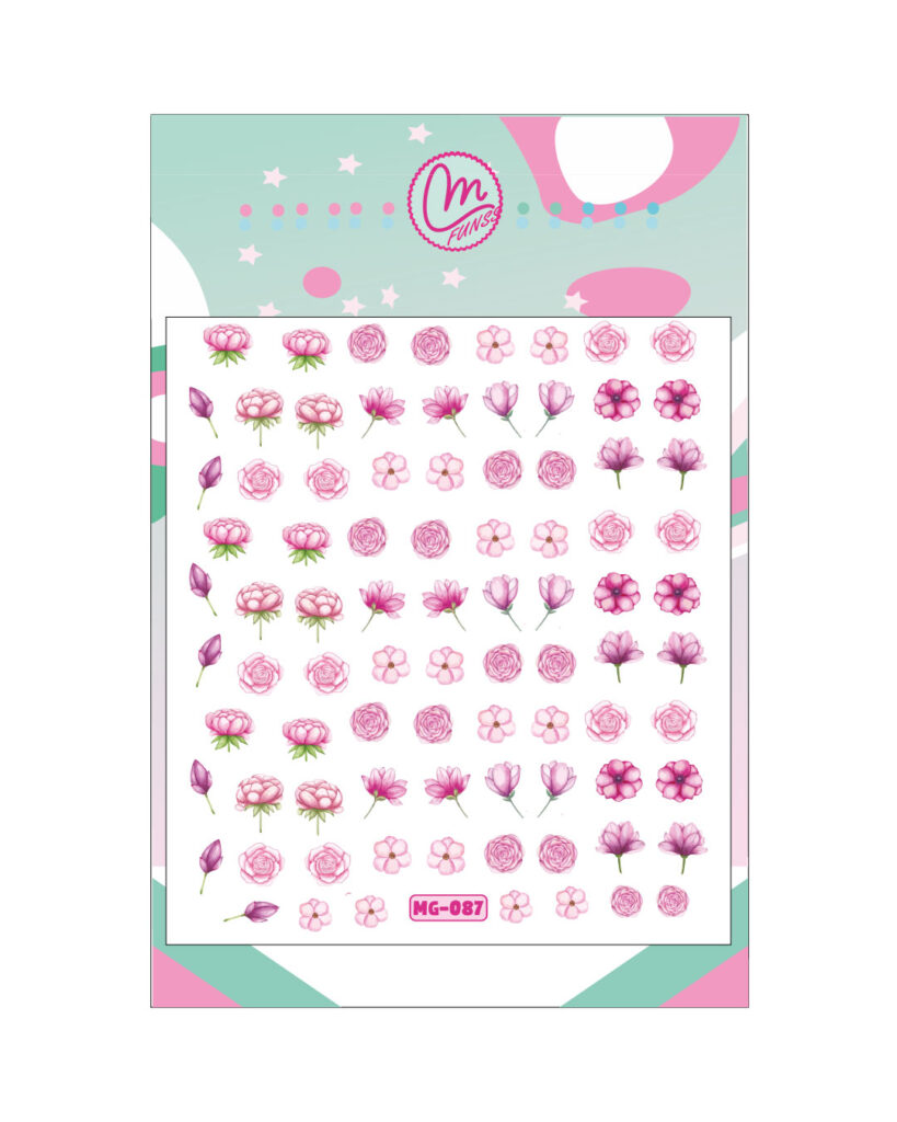 Sticker 087 Flores y rosas rosadas