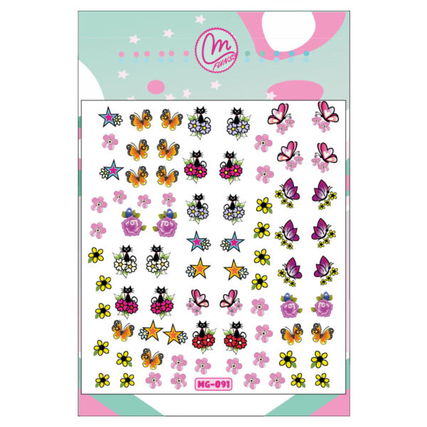 Sticker 091 Mariposas y gatos