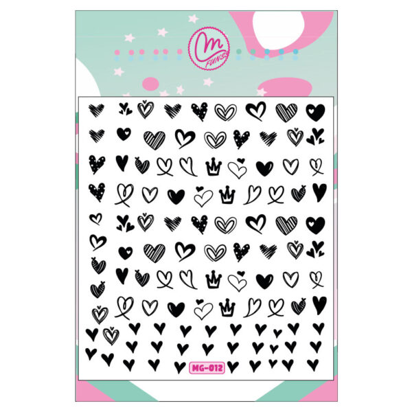 Sticker 012 Corazones B&N