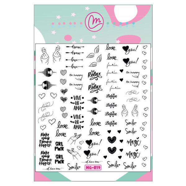 Sticker 019 Corazones B&N