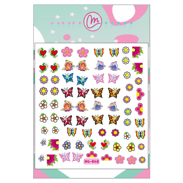 Sticker 068 Mariposas y flores