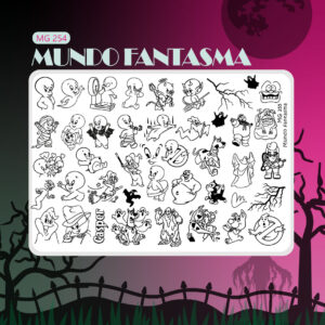 Mundo Fantasma - Placa acrílica - Nail Art Magenta