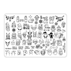 Mágica navidad - Placa acrílica - Nail Art Magenta