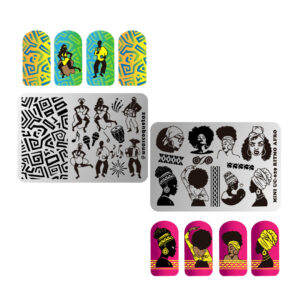 MINIUC-029 Ritmo Afro - Mini placa metálica doble - Uñas Coquetas